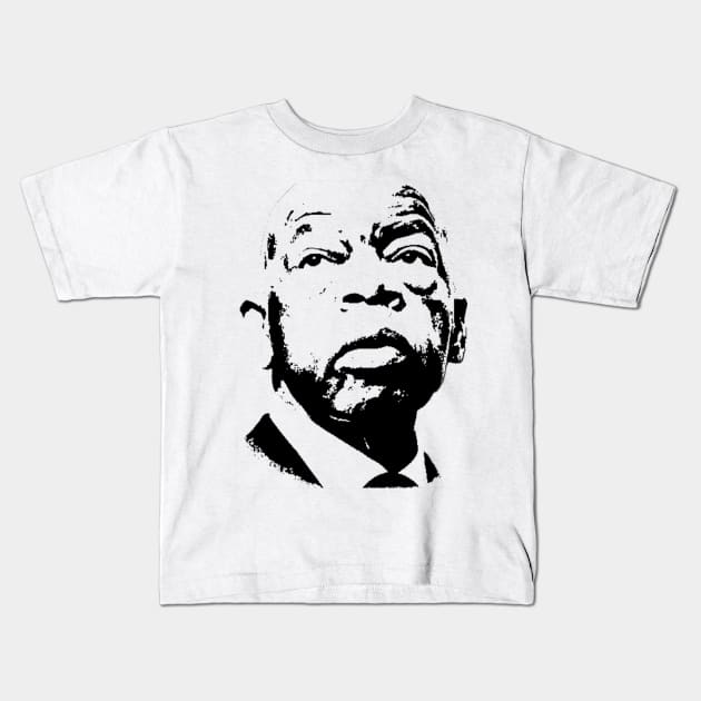 John Lewis pop art portrait Kids T-Shirt by phatvo